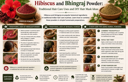 Hibiscus and Bhingraj Powder: Traditional Hair Care Uses and DIY Hair Mask Ideas