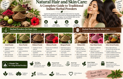 Natural Hair and Skin Care: A Complete Guide to Traditional Indian Herbal Powders